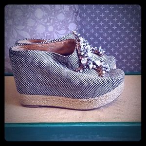 Jeffrey Campbell tweed wedge heel 8.5